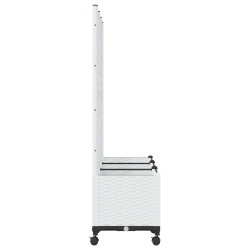 Bac de jardin avec treillis et roues Blanc 120 x 40 x 146 cm PP 614748614748