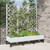 Bac de jardin avec treillis et roues Blanc 120 x 40 x 131,5 cm 614749614749