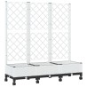 Bac de jardin avec treillis et roues Blanc 120 x 40 x 131,5 cm 614749614749