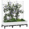 Bac de jardin avec treillis et roues Blanc 120 x 40 x 131,5 cm 614749614749