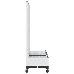 Bac de jardin avec treillis et roues Blanc 120 x 40 x 131,5 cm 614749614749