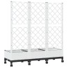 Bac de jardin avec treillis et roues Blanc 120 x 40 x 131,5 cm 614749614749