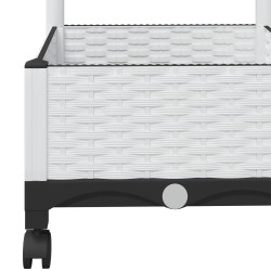 Bac de jardin avec treillis et roues Blanc 120 x 40 x 131,5 cm 614749614749