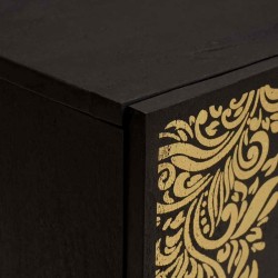 Meuble mural Noir 38 x 33 x 48 cm Bois de mangue massif 614755614755
