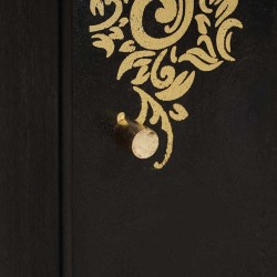 Meuble mural Noir 38 x 33 x 48 cm Bois de mangue massif 614755614755