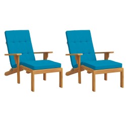 Coussins de chaise longue lot de 2 bleu clair tissu oxford 614758614758