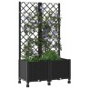 Bac de jardin avec treillis et roues Noir 80 x 40 x 146 cm PP 614763614763