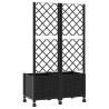 Bac de jardin avec treillis et roues Noir 80 x 40 x 146 cm PP 614763614763