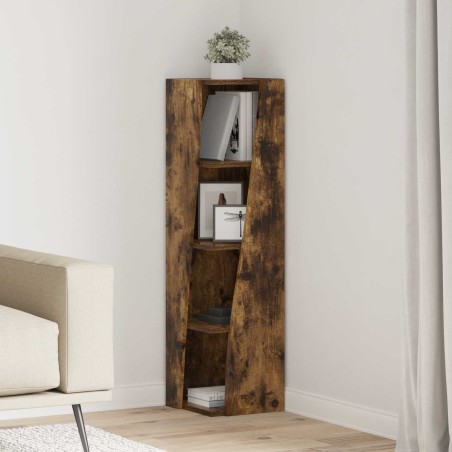Meuble d'angle Chêne fumé 27,5x27x102cm Bois d'ingénierie 614764614764