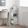 Meuble d'angle Gris béton 30,5x30x95cm Bois d'ingénierie 614765614765