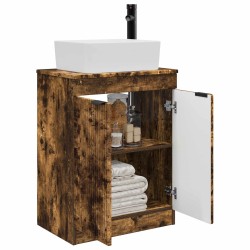 Meuble de salle de bain avec évier Chêne fumé 54 x 35 x 83 cm 614769614769