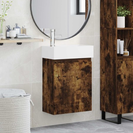 Meuble de salle de bain avec robinet Chêne fumé 614770614770