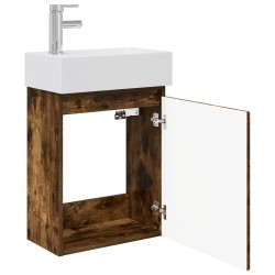 Meuble de salle de bain avec robinet Chêne fumé 614770614770