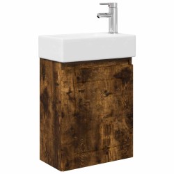 Meuble de salle de bain avec robinet Chêne fumé 614772614772