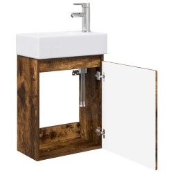 Meuble de salle de bain avec robinet Chêne fumé 614772614772