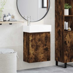 Meuble de salle de bain avec robinet Chêne fumé 614774614774