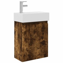 Meuble de salle de bain avec robinet Chêne fumé 614774614774