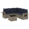 Ensemble de canapé de jardin 6 pcs avec coussins gris résine tressée 614775614775