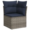 Ensemble de canapé de jardin 6 pcs avec coussins gris résine tressée 614777614777