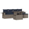 Ensemble de canapé de jardin 6 pcs avec coussins gris résine tressée 614778614778