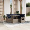 Ensemble de canapé de jardin 6 pcs avec coussins gris résine tressée 614779614779