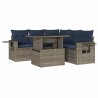 Ensemble de canapé de jardin 6 pcs avec coussins gris résine tressée 614779614779