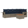 Ensemble de canapé de jardin 6 pcs avec coussins gris résine tressée 614780614780