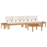 Ensemble de canapé de jardin 5 pcs Marron et Crème 614782614782