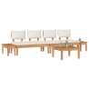 Ensemble de canapé de jardin 5 pcs Marron et Crème 614782614782