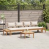 Ensemble de canapé de jardin 5 pcs Marron et Crème 614782614782