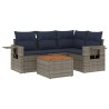 Ensemble de canapé de jardin 5 pcs avec coussins gris résine tressée 614786614786