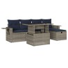 Ensemble de canapé de jardin 6 pcs avec coussins gris résine tressée 614787614787