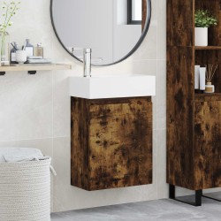 Meuble de salle de bain avec robinet Chêne fumé 614790614790