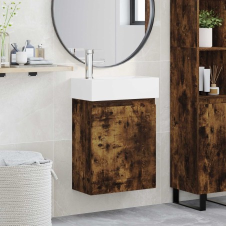 Meuble de salle de bain avec robinet Chêne fumé 614790614790