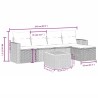 Ensemble de canapé de jardin 6 pcs avec coussins gris résine tressée 614796614796