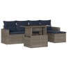 Ensemble de canapé de jardin 6 pcs avec coussins gris résine tressée 614802614802