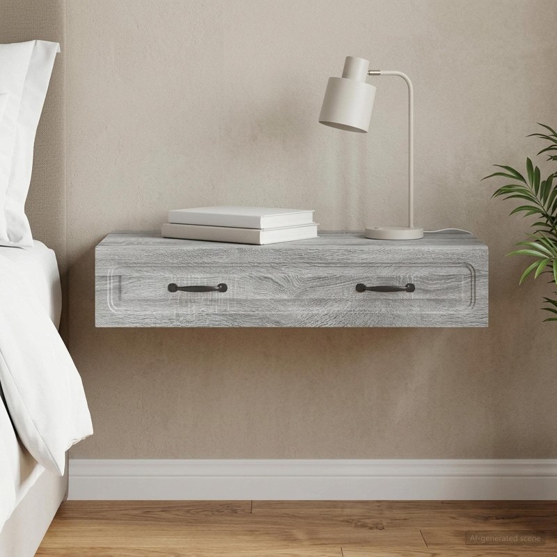 Table d'appoint murale Sonoma gris 87,5 x 34,5 x 17 cm 614807614807