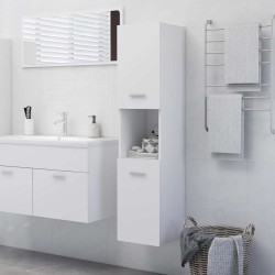 Armoire de salle de bain Blanc 30x30x130 cm Bois d’ingénierie 614811614811