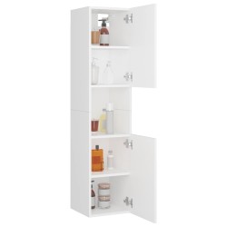 Armoire de salle de bain Blanc 30x30x130 cm Bois d’ingénierie 614811614811