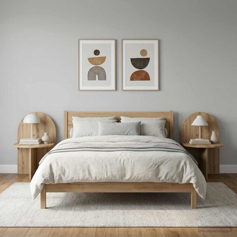 Table de chevet 2 pc Chêne artisanal 48 x 49 x 65 cm 614812614812