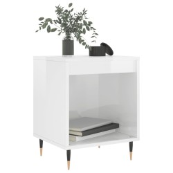 Table de chevet Blanc brillant 40x35x50 cm Bois d’ingénierie 614816614816