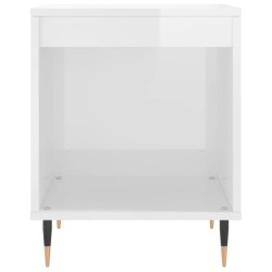 Table de chevet Blanc brillant 40x35x50 cm Bois d’ingénierie 614816614816