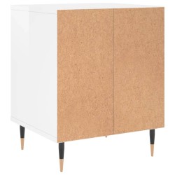 Table de chevet Blanc brillant 40x35x50 cm Bois d’ingénierie 614816614816