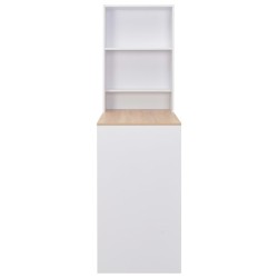 Table de bar avec armoire Blanc 115x59x200 cm 614824614824