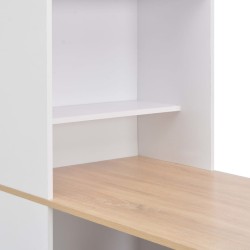 Table de bar avec armoire Blanc 115x59x200 cm 614824614824