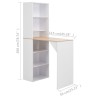 Table de bar avec armoire Blanc 115x59x200 cm 614824614824