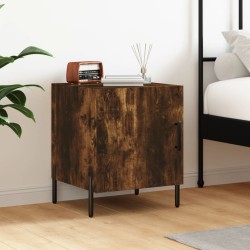Table de chevet chêne fumé 40x40x50 cm bois d'ingénierie 614833614833