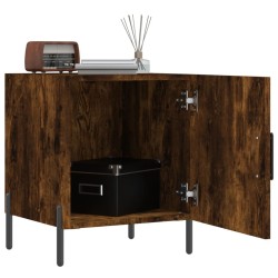 Table de chevet chêne fumé 40x40x50 cm bois d'ingénierie 614833614833