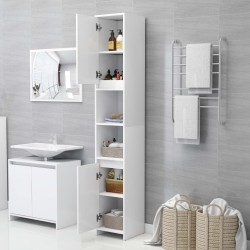 Armoire de salle de bain Blanc 30x30x183,5 cm Bois d'ingénierie 614835614835