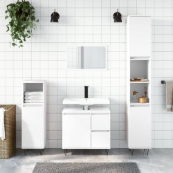 Armoire de salle de bain blanc 30x30x190 cm bois d'ingénierie 614837614837